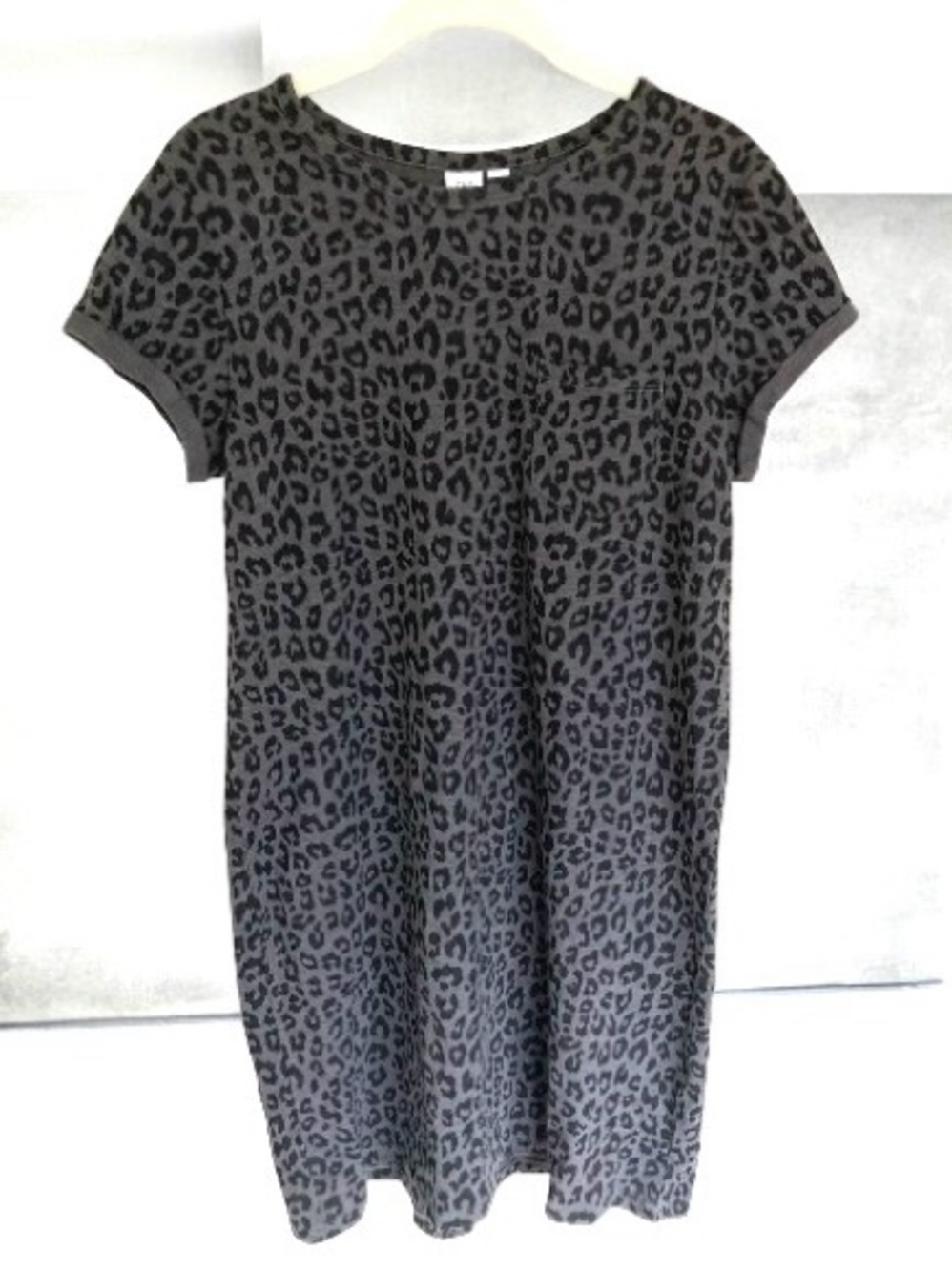Gap Leopard Print Pocket TShirt Dress Sz M